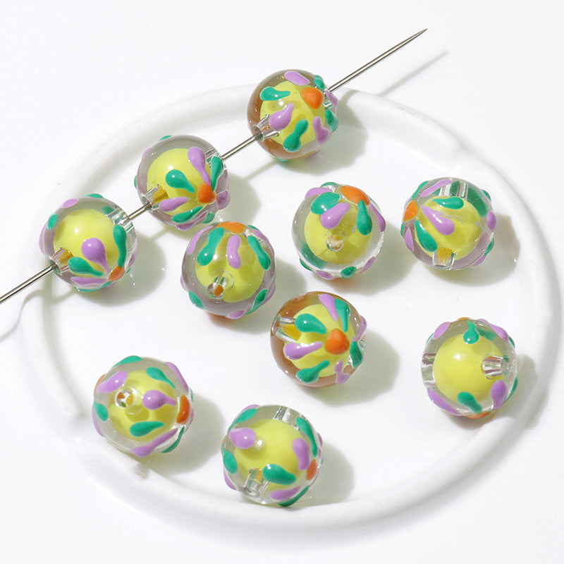 Wholesale Hand Painted Drip Oil Ornament Accessories Beads